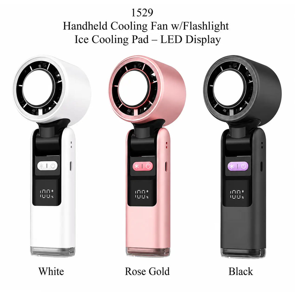 Handheld Ice Cooling Fan & Flashlight