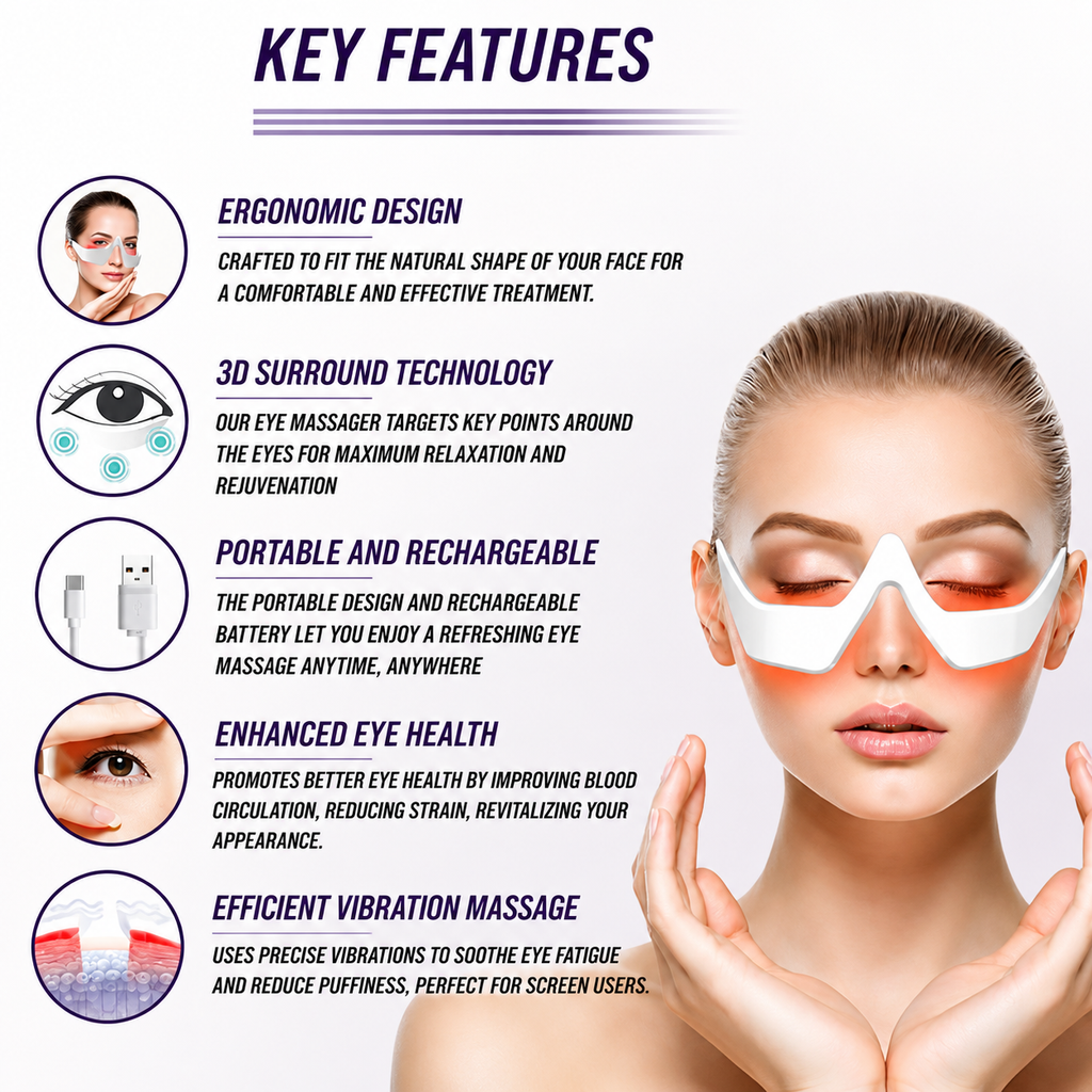 Under-Eye Red Light Therapy Skin Care Massager
