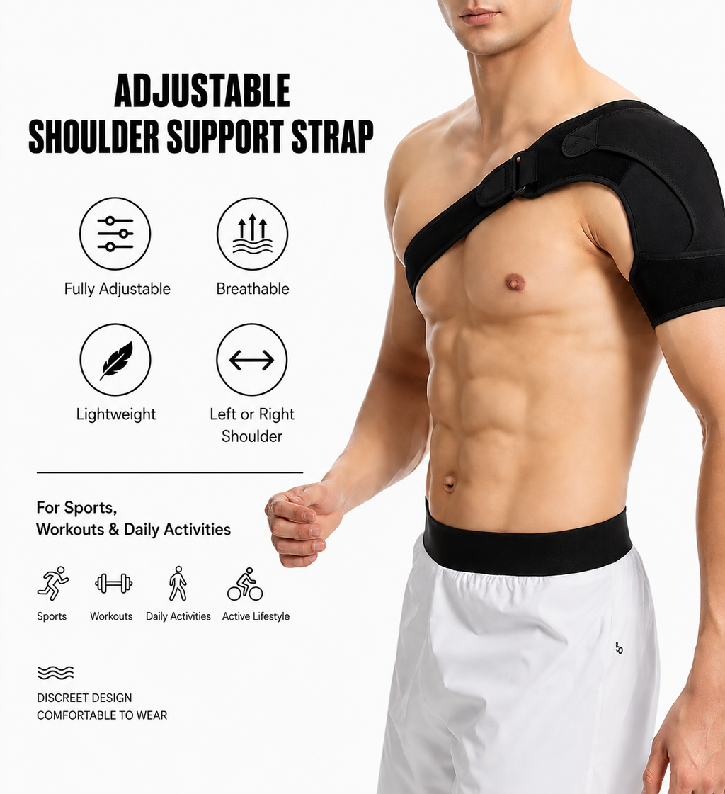 Adjustable Shoulder Brace with Pressure Pad