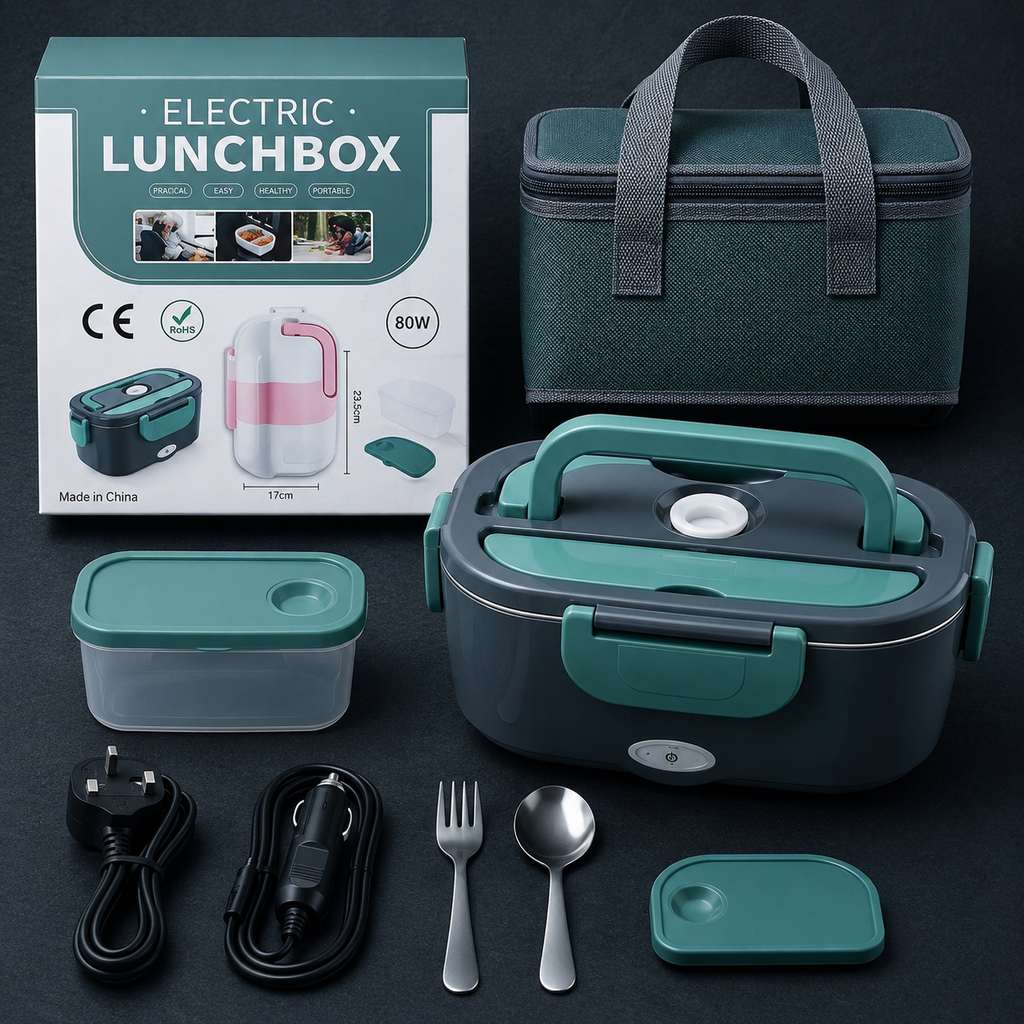 Portable Electric Lunch Box 1.8L | Heated Food Warmer for Car, Home & Travel