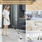 Spin scrubber cleaning bathroom tiles