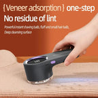 Fabric shaver shown in black and white colourways with LED display