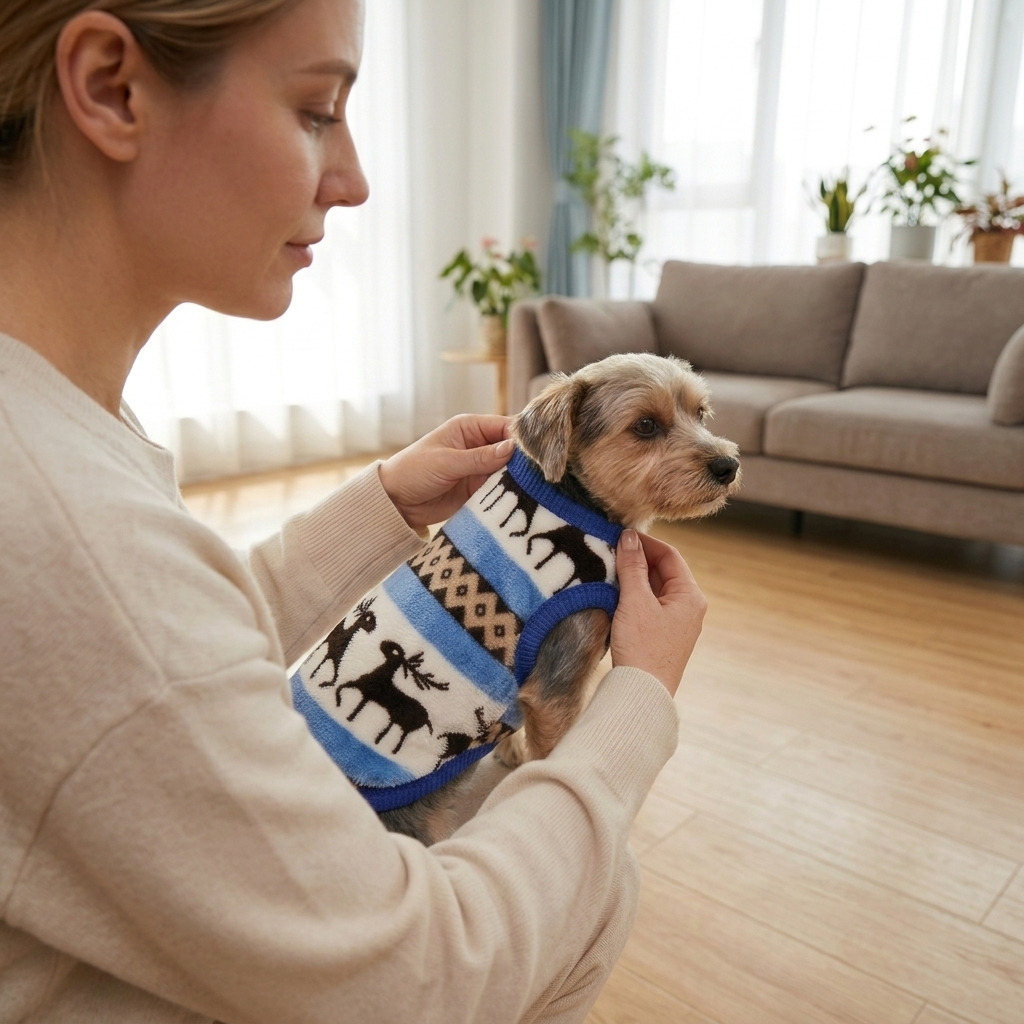 Winter fleece dog coat – colour and size option 2